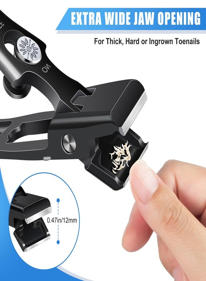 درمود مقص أظافر ألماني للرجال ذوي الأظافر السميكة، مقص أظافر قدم مستقيم مطور لكبار السن بفتحة واسعة، مقص أظافر كبير شديد التحمل مانع للتناثر، مقص أظافر للأصابع الغائرة مع وعاء تجميع - Image 2